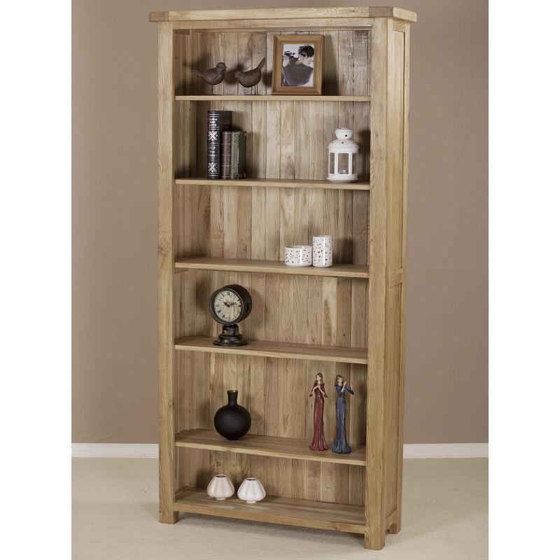 Kingsbury Solid Oak Tall Wide Bookcase